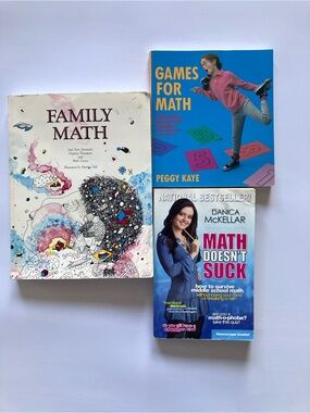 Math Book Lot | Family Math + Games for Math + Danica McKellar Math Doesn’t Suck